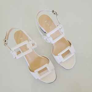 🏷Ron White Women Taliah Pure WhiteTaliah Sandal in Weatherproof Buttery Nappa